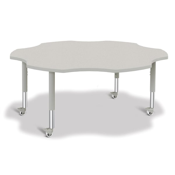 Berries Six Leaf Activity Table, 60 in., Mobile, Freckled Gray/Gray/Gray
